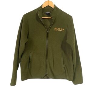 Vintage Polo Jeans Co Lightweight Olive Green Jacket with Full Zip Medium